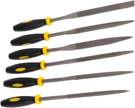 Mini Vijlen Set - Metaal Plastic - Materiaal Bewerken - Comfortabele Handgrepen - 6 Stuks - Multicolor