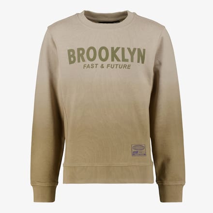 Unsigned jongens sweater met opdruk beige - Maat 146/152