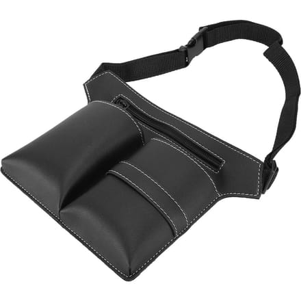 Kapper Barbier Schaar Clips Kappers Etui Tas Houder PU leer(Zilver) zwart