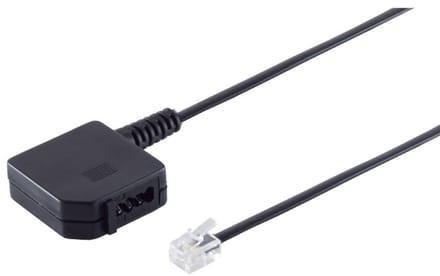 RJ11 - TAE-F telecom adapter | Duitsland (oud) | zwart | 0,20 meter