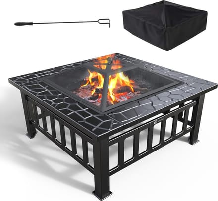 Multifunctionele Buiten Vuurplaats met Deksel voor Tuin en Terras