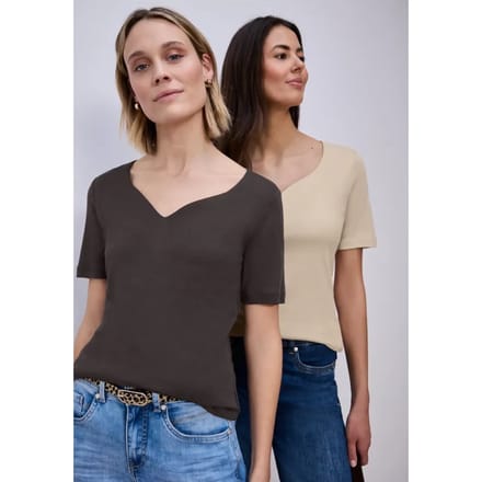 Shirt met hartvormige halslijn in een pak van 2