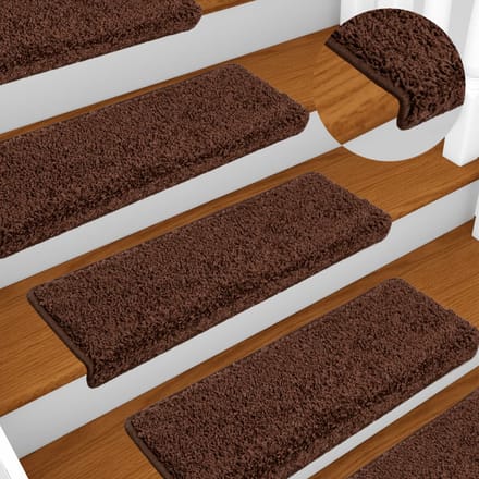 vidaXL - Trapmatten - 10 - st - 65x21x4 - cm - Bruin - Rechthoekige - Rand