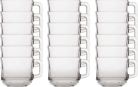 Duralex Theeglazen Lys - 24x stuks - glas - 220 ml - transparant - met oor