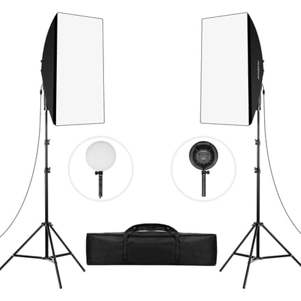 3200 K-5500 K bicolore photographie LED Softbox Kit d'éclairage 2 pièces 80 W lumière LED variable continue EU Plug black