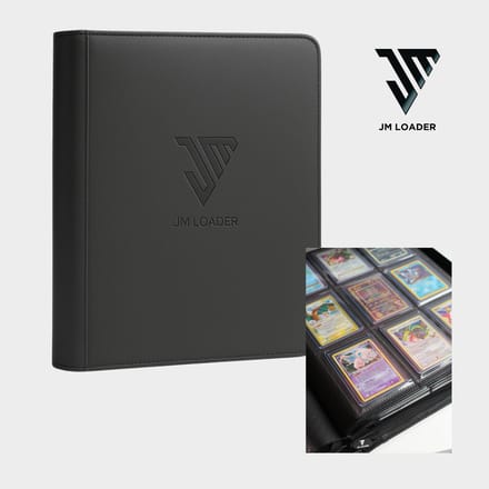 JM Loader - Luxe verzamelmap Toploader binder - Map voor 252 Pokemon kaarten in toploader - Geschikt als pokemon verzamelmap - Grijs