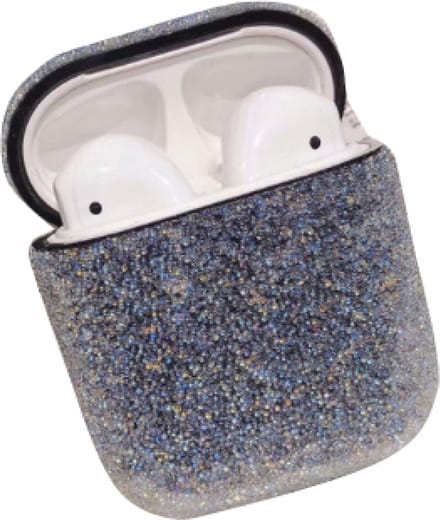 Hidzo hoes voor Apple's Airpods - Hard Case - Glitter - Zwart