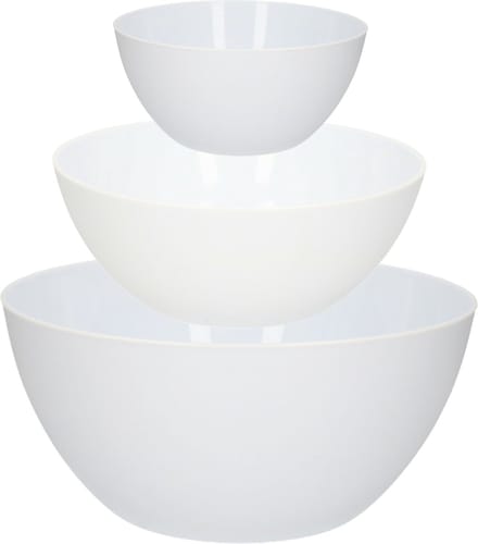 Plasticforte Kommetjes/Serveer schalen set - 9x stuks - kunststof - Wit