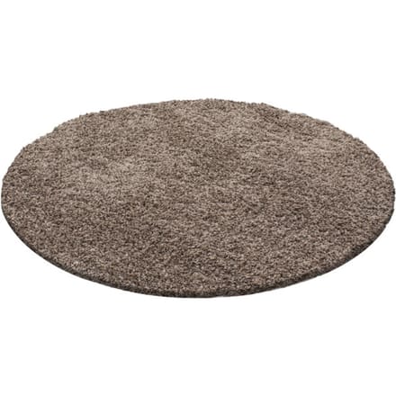 Muratap Basic rond shaggy vloerkleed caramel hoogpolig- 160 cm rond