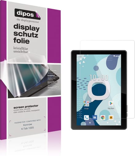 dipos – 2x Beschermfolie geschikt voor Konrow K-Tab 1005 | Krasbestendige & heldere Screenprotector Ultra-Thin
