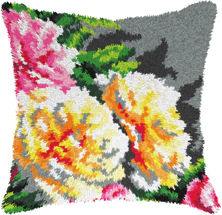 knoopkussen 4161 chrysanten op grijs