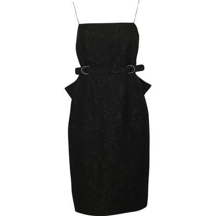 Bottega Veneta jurk met ceintuur in zwarte viscose