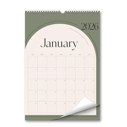 Moderne Wandkalender 2025 - 20 Maanden Verticale Kalender voor School, Thuis en Kantoor