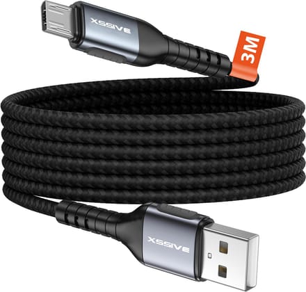 Xssive Micro USB oplader kabel - geschikt voor E-reader, powerbank & meer - 3 meter extra lang