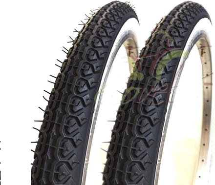 Fietsbanden Set - Stadsfiets Banden - Dagelijks Gebruik - Rubberen Constructie - 20 x 1.75 - Zwart Wit