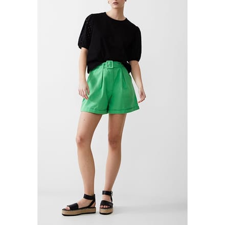 French Connection Belted Linen Short Poise Green Größe: 8 | Kurze Sporthosen Outlet | Damen | Weiß