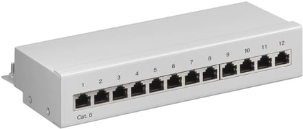 CAT6 Gigabit Desktop Patch Panel 1U met 12 poorten - afgeschermd / grijs