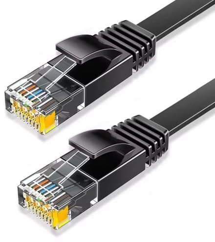 Qost - CAT6 Platte Internetkabel - 1 meter - zwart - RJ45 UTP Netwerkkabel / Ethernet kabel - 10 Gbps 250 MHz - Flat patchkabel