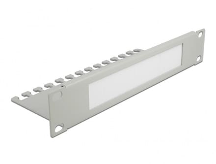 10 inch doorvoerpaneel met borstel en kabelgeleiding | 1U | grijs
