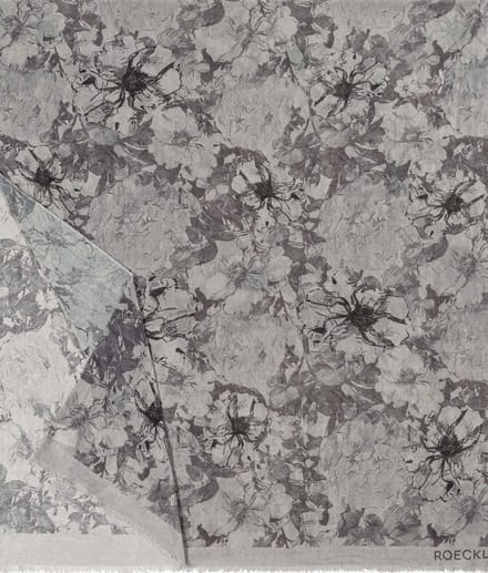 ROECKL sjaal Flower Wind Scarf Silvergrey grijs