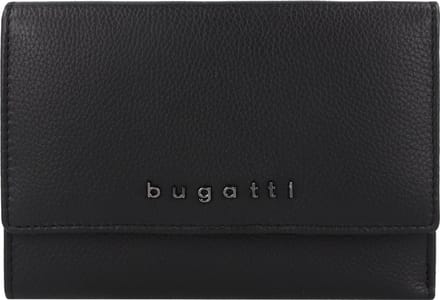 Bugatti Bella Portemonnee RFID-bescherming Leer 15 cm - Dames - Horizontaal - schwarz