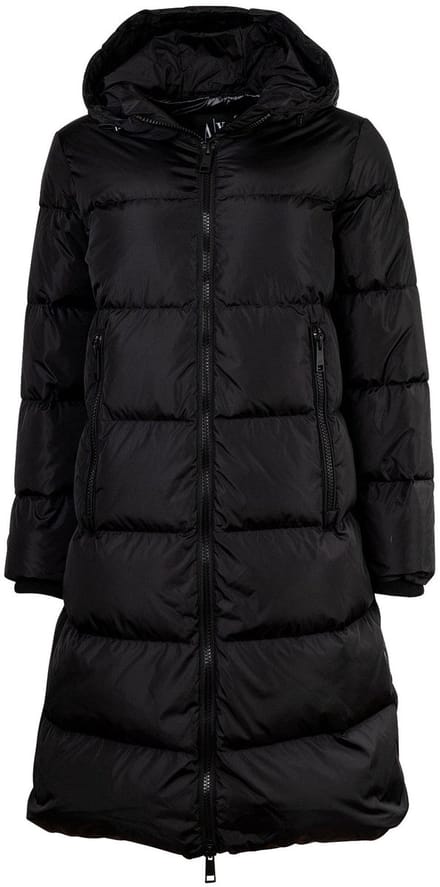 Hooded Zip-Up Jacket with Front Pockets Wo - Black Jackets