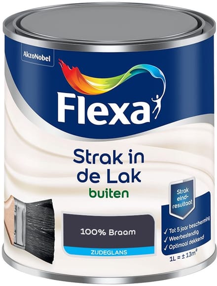 Flexa - Strak In De Lak Buitenlak Zijdeglans - 100% Braam - Mengverf - 1 L