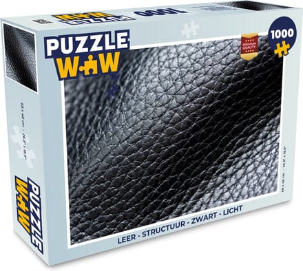 Puzzel Leer - Structuur - Zwart - Licht - Legpuzzel - Puzzel 1000 stukjes volwassenen