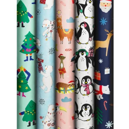 Stewo kerst cadeaupapier cute bears, formaat 70 x 300 cm assorti