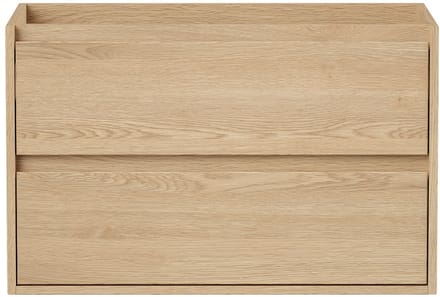 Vente-unique Meubel onder wastafel - Eikenfineer - 80 cm - MILIPAM