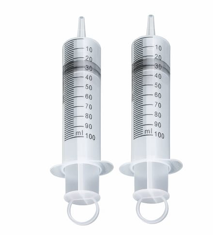 Injectiespuit - 2 stuks - Doseerspuit - Spuit met extra lange tuit - 100 ml
