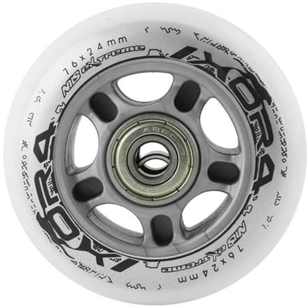 Nils Extreme - Wielen en Lagerset - PU 76x24 82A - ABEC-7 - Wit