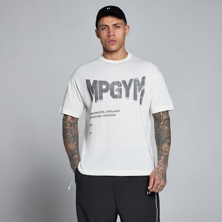 MP Heren Lift Burnout Katoen Grafisch T-Shirt - Retro Wit - S