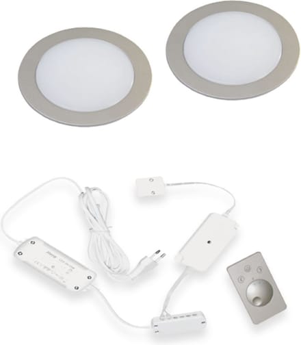 Hera FR-68 Dynamic LED set van 2 inbouw spots RVS-look
