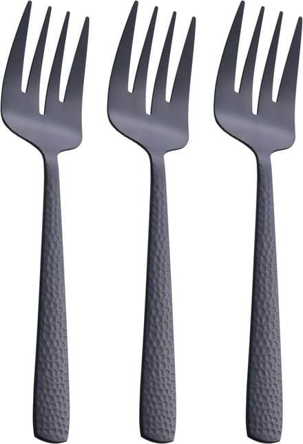 Set van 3 roestvrijstalen matzwarte serveervorken van 9,5 inch