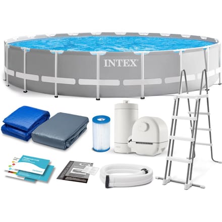 Intex - Stalen Frame Zwembad - 610x132 cm - Veilig en Compleet - 12-delig
