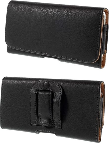 Leren flip wallet hoesje + clip broekclip iPhone 13 / iPhone 13 Pro