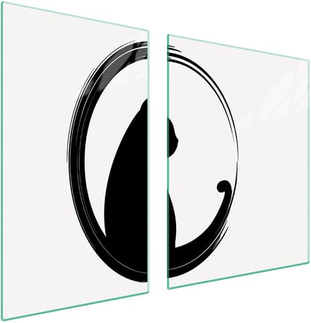 TMK ArtDeko - Snijplank en Beschermplaat - Glas - 100x52 cm - Kat