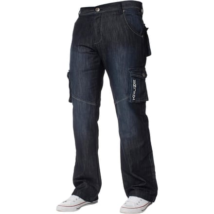 Kruze heren Cargo Combat Jeans - Donkerblauw