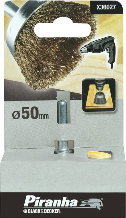 Piranha komstaaldraadborstel Ø 50 mm - Messing - Stift 6 mm