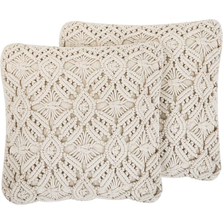 ESENKOY - Sierkussen set van 2 - Lichtbeige - 50 x 50 cm - Katoen