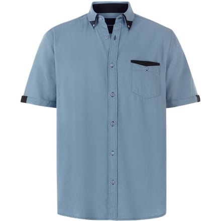 Babista herren Overhemd Met Korte Mouwen - 51/52 - lichtblauw - Plus Size