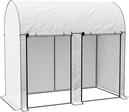 Killogood Tuinkas 2 m² afm. 2L x 1l x 1.78H m 2 Ritssluiting oprolbare deuren Staal HDPE 140 g/m² Anti-UV wit