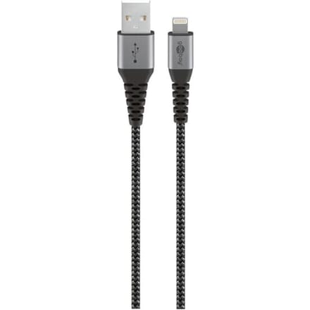 Goobay 8-pins Lightning naar USB-A kabel - USB2.0 - tot 12W / nylon - 2 meter