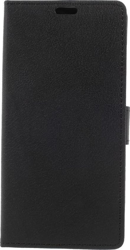 Shop4 - Wiko View XL Hoesje - Wallet Case Grain Zwart