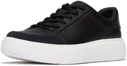 FitFlop FitFlop Rtg Leather/Suede Sneakers ZWART - Maat 43