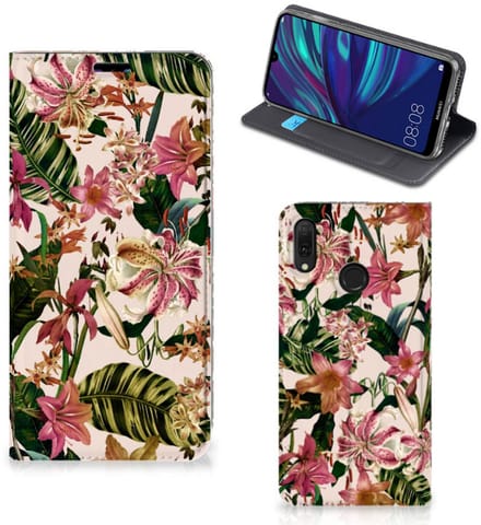 Huawei Y7 hoesje Y7 Pro (2019) Smart Cover Flowers