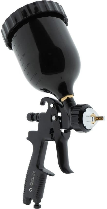 CROP HVLP Verfspuit BLACK + bovenbeker - 1,7mm