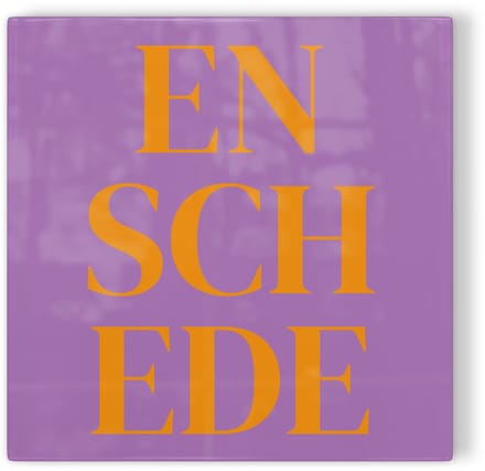 Tegeltje Enschede - paars oranje - tegeltje stad - tegeltje met tekst