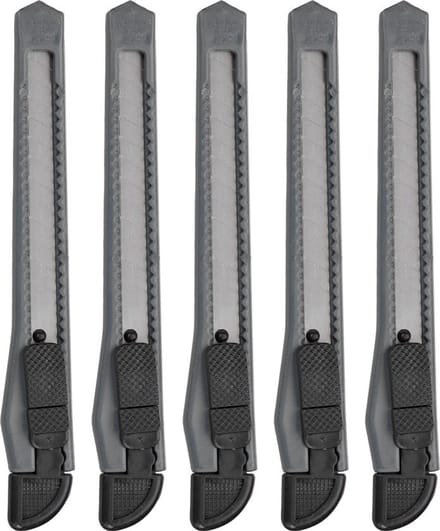 Doodadeals® Breekmesjes 9 mm – Hobbymes Stanleymes – 10-delige Precisieset – Grijs